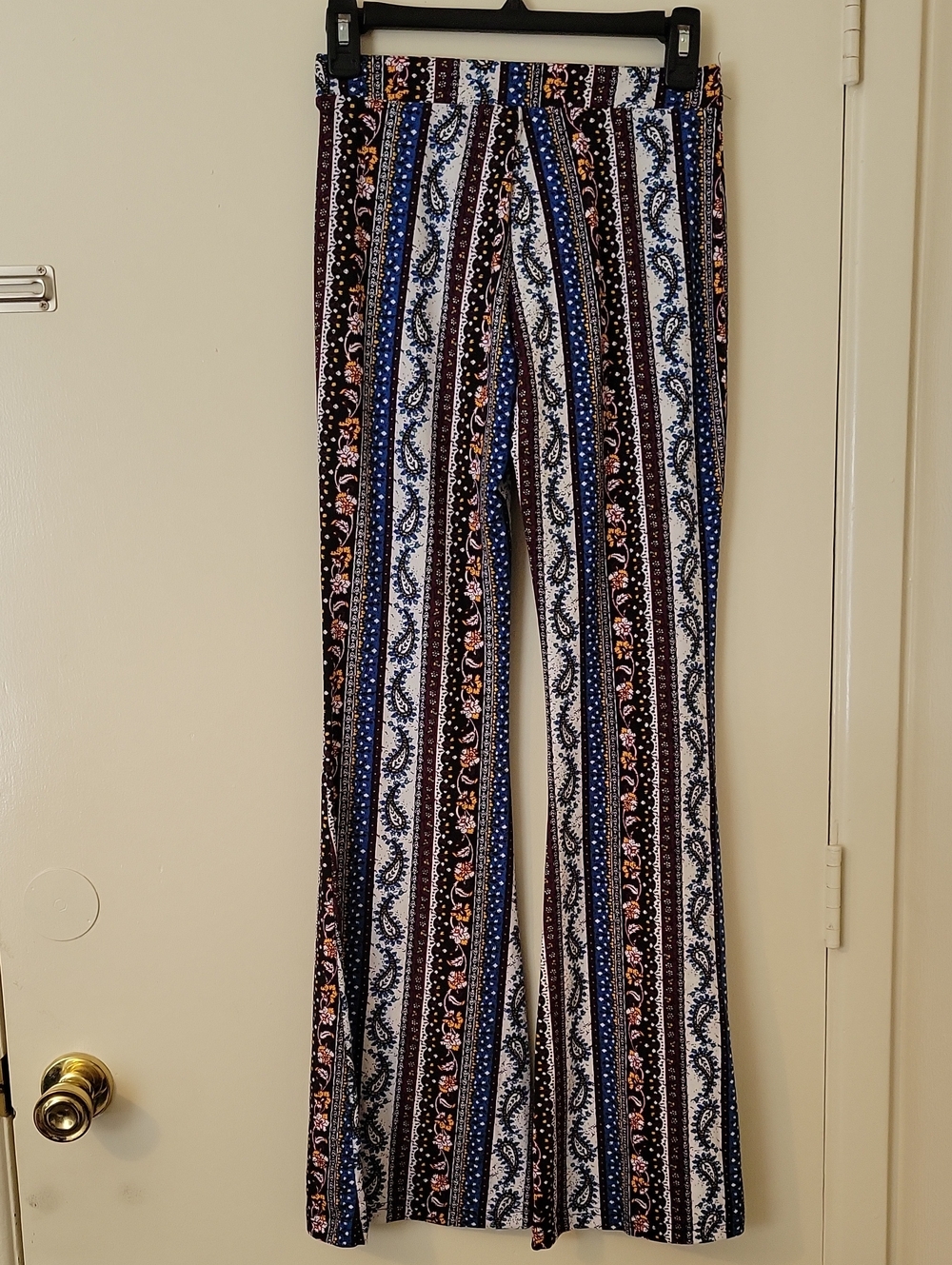 Boho Striped Flare Pants With Tie - Picture 5 of 6
